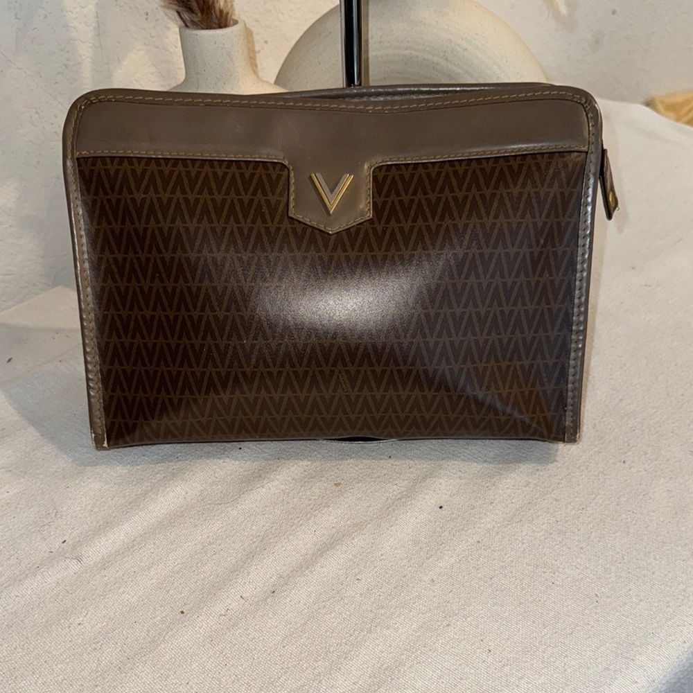 Authentic Mario Valentino Brown Cosmetic Bag - Picture 3 of 9